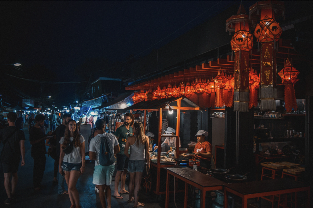 여행 중 야시장 사진